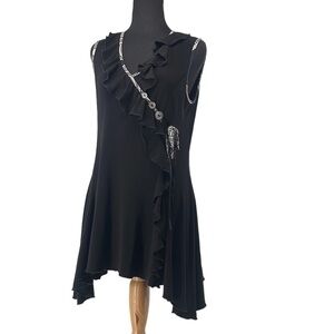 Joseph Ribkoff sleeveless top ruffle detail sz 8